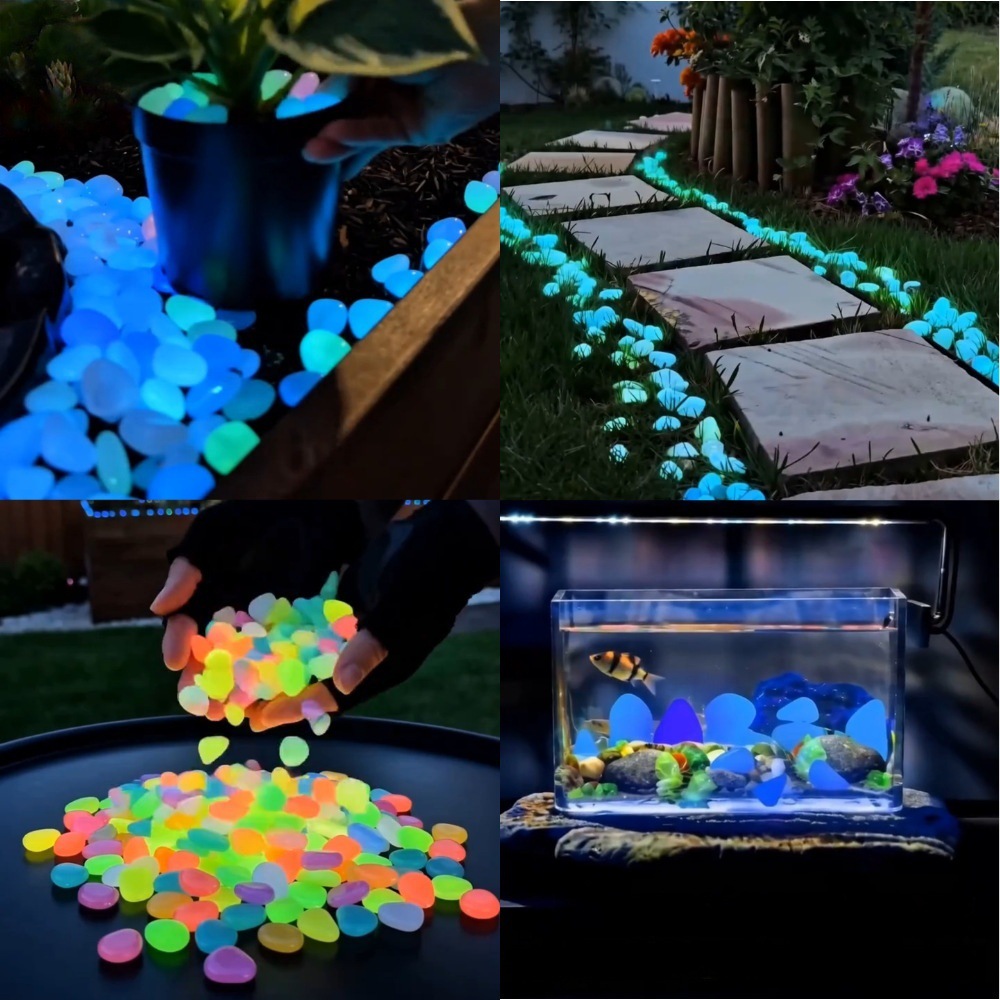 Aquarium Plants - Pedras luminosas coloridas que brilham no