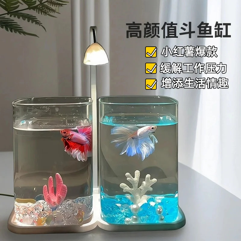Mini tanque de vidro betta par - Betta Fish Tank avaliação e preço